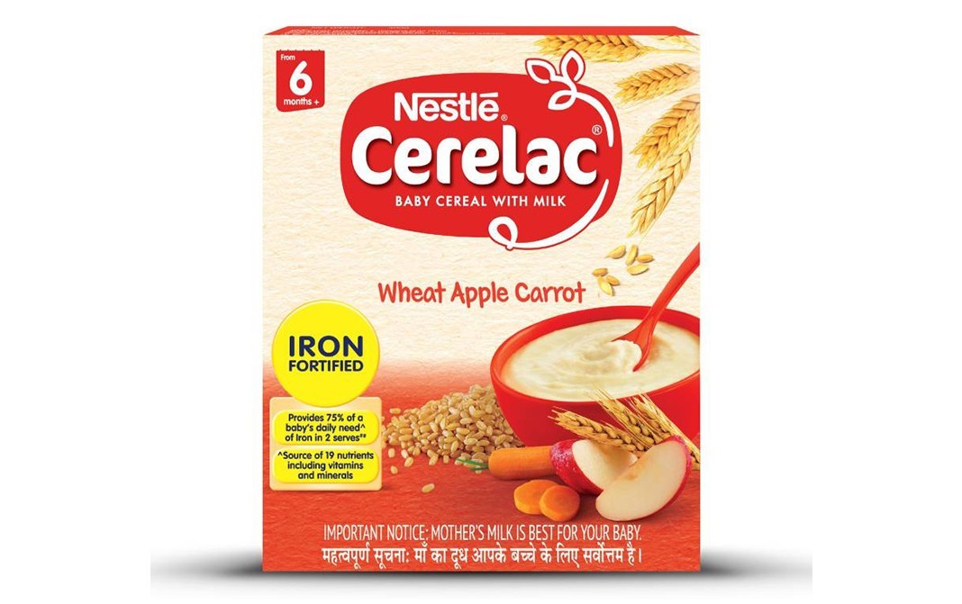 Nestle Cerelac Wheat Apple Carrot Baby Cereal With Milk (From 6 months+)   Box  300 grams